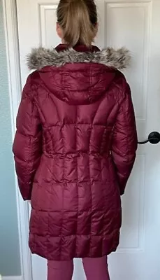 Eddie Bauer Lodge Down Parka Women's Small  Dark Berry Red Burgundy • $55