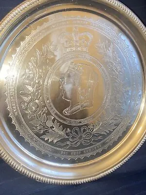 Queen Victoria 60th Diamond Jubilee 1897 Brass Presentation Plate 12 Inch • $75