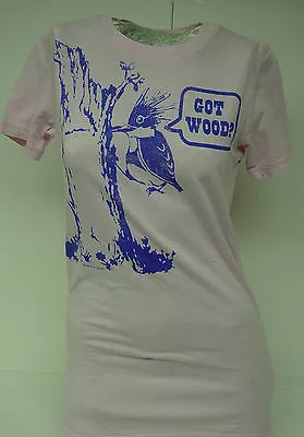 Womens Juniors David & Goliath Got Wood? MMMM Good! Pink Novelty Tee T-Shirt  • £11.56