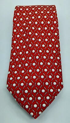 VINEYARD VINES Martha's Boys Youth Silk Necktie. Red With Golf Balls & Tees  EUC • $17.56