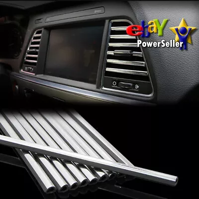 £3.55 • Buy 10x Car Auto Accessories Air Conditioner Outlet Decoration Strip Cover Silver 