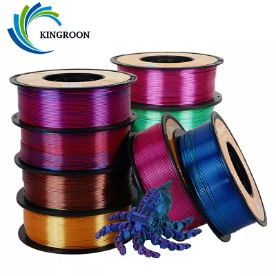 Tricolor 1KG 1.75 Mm PLA Silk Filament Triple Colours Rainbow 3D Printer Bundle • $37.88