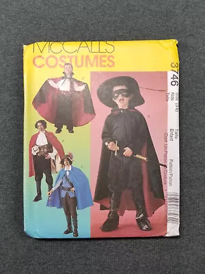 McCall's Pattern #3746 ~ Pirate Vampire Musketeer Costume ~ Child 3 - 8 ~ FF/UC • $9.50