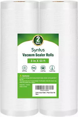 $25.71 • Buy 2 Rolls 8  X 50' Food Storage Bag Saver Embossed Universal Vacuum Sealer Bags