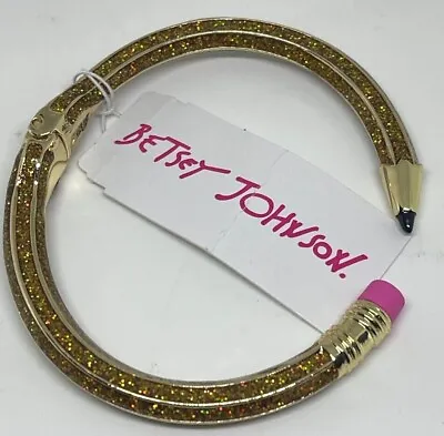 Betsey Johnson Back To School Pencil Bangle Pink Gold Blue|Green (Teal) U Choose • $38