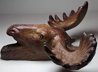 Painted Cast Iron Moose Trophy Head Figural Wall Mount Rustic Bottle Opener • $29.99