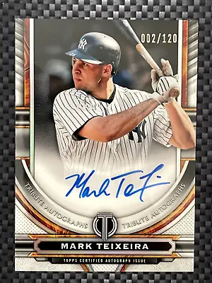 2023 Topps Tribute Mark Teixeira Auto #002/120 New York Yankees On Card • $39.99