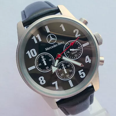 Mercedes Benz Classic Car Accessory Aviator Pilot Sport Design Chronograph Watch • $245.65