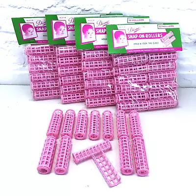 Hair Rollers Curlers Snap-on Part# 2118 4 Packs 48 Vintage Pink Plastic Rollers • $19.95