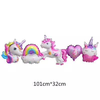 Huge Reusable Self Seal Unicorn Rainbow Foil Party Balloon Decoration Helium/Air • £2.28