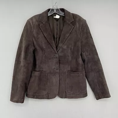 J Crew Suede Blazer Jacket Womens Size 8 Brown Two Button Lined • $39.99