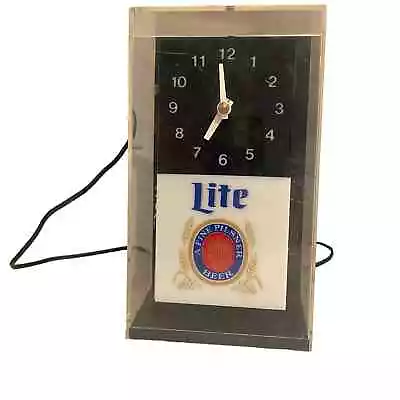 Miller Lite Beer Light Up Clock Display Plug In • $48