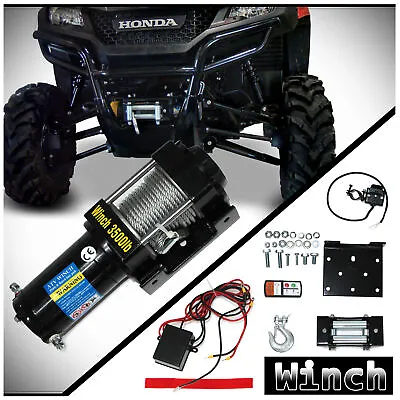 WIN2B 3500lb 12V Electric Recovery Winch Kit W/ Steel Cable For ATV UTV Boat Car • $123.99