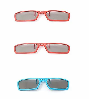 3 Pairs Of Clip On 3D Glasses Red Blue Polorised For LG Tv Cinema RealD • £12.99