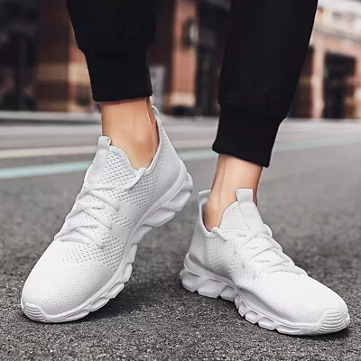 Mens Athletic Running Sneakers Trainers Casual Sports Tennis Fitness Gym Shoes • £14.14