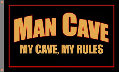 MAN CAVE My Cave My Rules Banner Wall Decor Flag 3x5ft90x150cm Garage Banner • $14