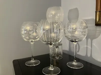 4 Mikasa Cheers Balloon Crystal Wine Goblets Glasses 24.5oz  9  Set Of 4 • $24.99