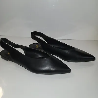 H&M Black Flat Slingback Shoes • $15