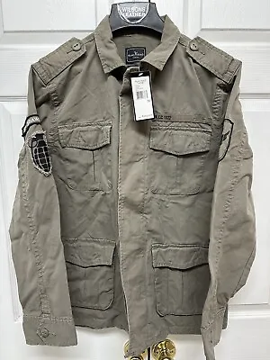 Marc Ecko Cut & Sew Dusty Olive Green  Jacket Mens M Military Style New With Tag • $67.97