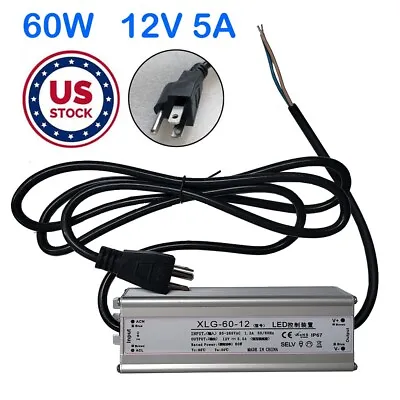 12V 5A 60W AC To DC Power Supply Adapter Transformer For LED Light Strip Driver • $23.28