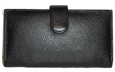 MUNDI Black Genuine Leather Flap Bifold  Wallet NWT • $15