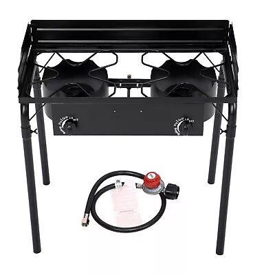 Propane 200000 BTU Double 2 Burner Gas Cooker Stand Stove Outdoor BBQ Grill • $99.99
