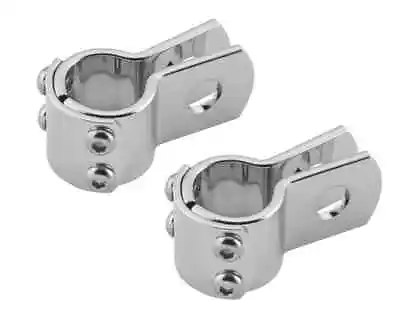 HARLEY & METRIC Footpeg Clamps 1-1/4  Highway Bar / Frame Peg Clamp 1/2  Hole • $22.95