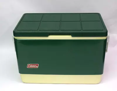 1985 Coleman Cooler 18 X 11 X 13.25” Metal Camping Ice Chest Green • $29.95