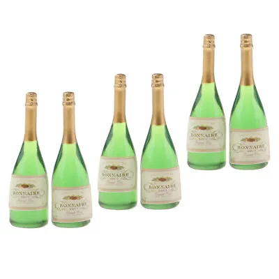 £5.96 • Buy 6x Miniature Wine Champagne Bottles Model For 1/6 Dolls House Kitchen Decor NEW