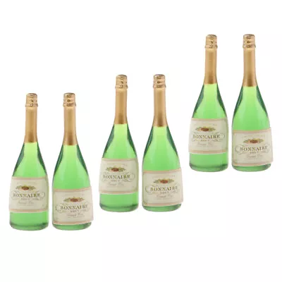£5.96 • Buy 6x Miniature Wine Champagne Bottles Model For 1/6 Dolls House Kitchen Decor NEW