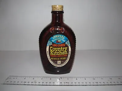Vintage Log Cabin Syrup Special Bicentennial Flask Country Kitchen Brown Glass • $5