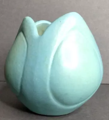 Van Briggle Tulip Shaped Pottery Vase Bowl Turquoise Color Vintage Deco 3.5  • $54.99