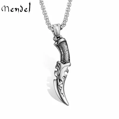 MENDEL Mens Cool Fashion Stainless Steel Punk Knife Dagger Pendant Necklace Men • $11.99