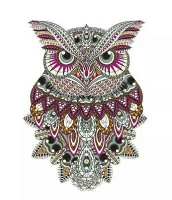 $6.98 • Buy Southwestern Psychedelic Owl Patch Heat Transfer Iron On Graphic Applique 4.0 