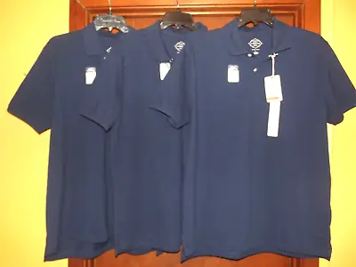 Lot Of 3 St. Johns Bay Shirt Mens Large Navy Blue Legacy Polo Short Sleeve NWT • $19.95