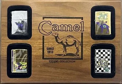 Zippo CAMEL Lighter 4-Piece Set Wooden Display Board JP • $785.40