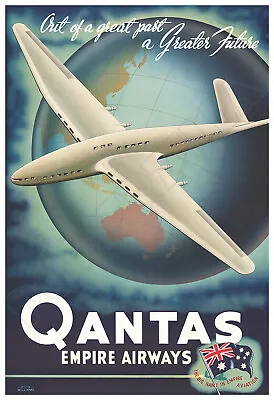 Quantas Airlines - 1938 Vintage-Style Poster • $19.95