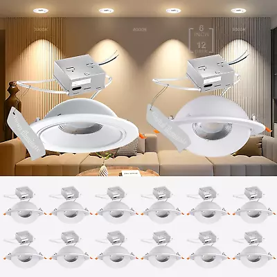 12Pack Gimbal LED Recessed Lighting 6 Inch 140Lm/W (High Efficency) LED Downlig • $198.08