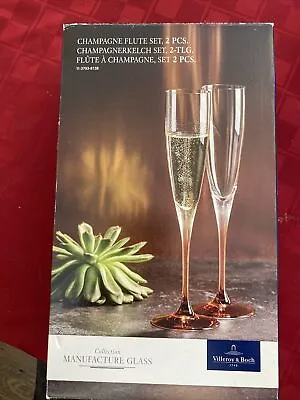 Villeroy & Boch Champagne Flute Set Of Two (2) Mettlach Slovakia • $24.99