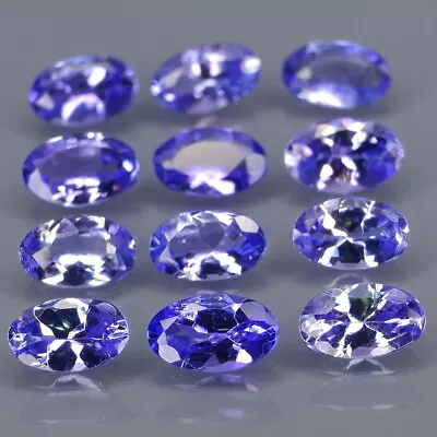 Oval 5x3 Mm.Ravishing Color&Full Fire! Purplish Blue Tanzanite 12Pcs/2.84Ct. • $8.50