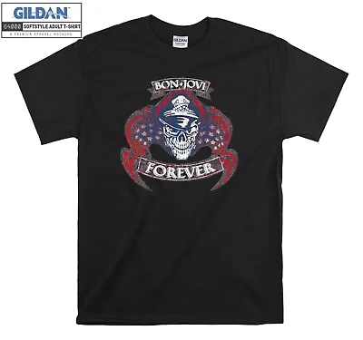 £11.95 • Buy Bon Jovi Forever Skull Rock T-shirt Gift Hoodie T Shirt Men Women Unisex 6572