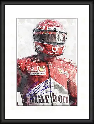 Wooden Framed & White Card Mounted F1 Print Signed Michael Schumacher Ferrari • £24.99