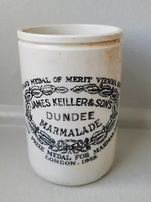 Antique James Keiller & Sons Dundee Orange Marmalade Crock • $90