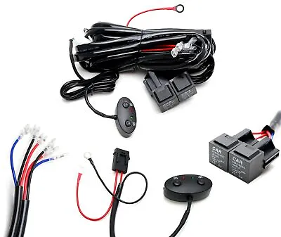 2-Output Relay Harness Wire W/ Dual Toggle Switch For LED Lightbar Pod Fog Lamps • $17.99