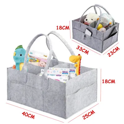 £7.99 • Buy Large Baby Diaper Organizer Caddy Felt Changing Nappy Kids Storage Carrier Bag
