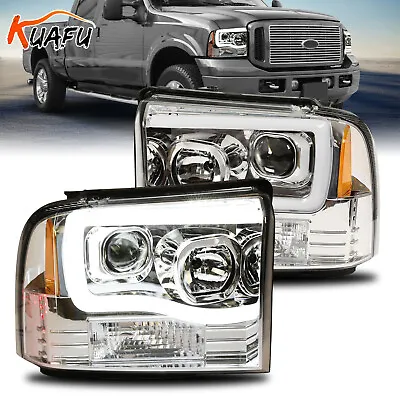 Pair Projector Headlights Lamps LED DRL For 05-07 Ford F250 F350 F450 Super Duty • $160.55