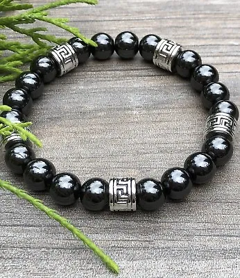 Men & Women's Unisex Magnetic Hematite Therapy & Greek Spacers Bracelet All Size • $4.50