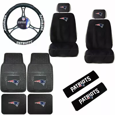 NFL New England Patriots Car Truck Seat Covers Floor Mats Steering Wheel Cover . • $145.16