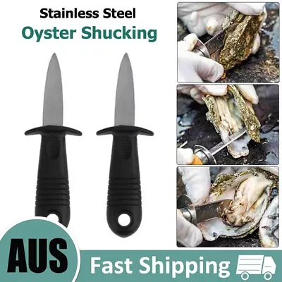 2pcs Oyster Shucking Knife Clam Shellfish Seafood Opener Tool Shucker Knives AUS • $7.91