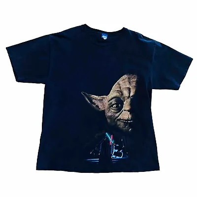 Vintage Star Wars Return Of The Jedi Yoda Shirt Size XL Blue Tag • $129.99